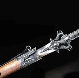 image-Xiehun Sword One-piece Hundred-Refined Pattern Steel Collectible Cold Weapon Unsharpened Not For Self-Defense