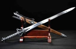 image-Xiehun Sword One-piece Hundred-Refined Pattern Steel Collectible Cold Weapon Unsharpened Not For Self-Defense