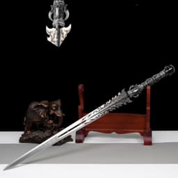 image-Long Style Han Jian, Demon Subduing Sword, High Manganese Steel Battle Sword Unsharpened Cold Weapon For Self-Defense, Decoration