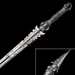 image-Long Style Han Jian, Demon Subduing Sword, High Manganese Steel Battle Sword Unsharpened Cold Weapon For Self-Defense, Decoration