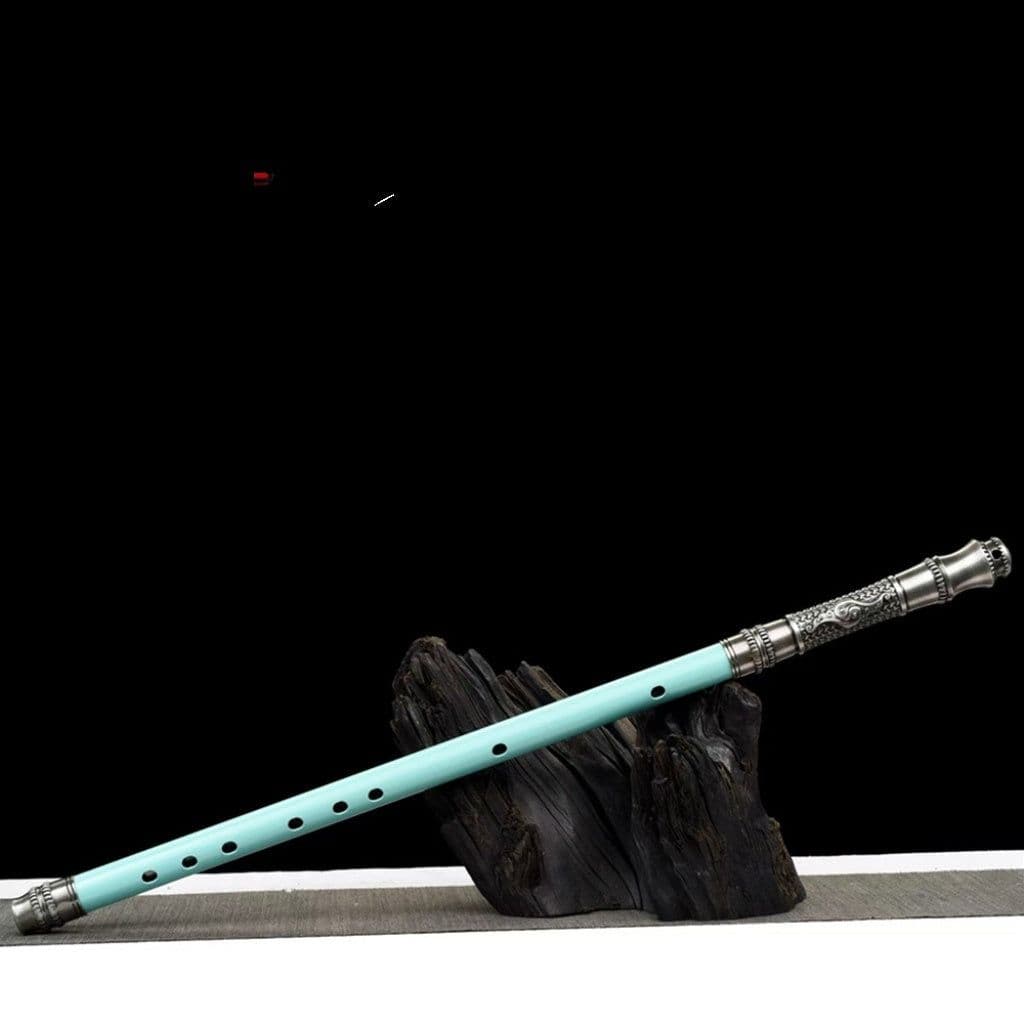 image-Integrated Sword & Blade Handmade Long Blade Flute Sword Blade-in-Staff Sword Extended Staff Blade Musical Instrument Gift Unsharpened