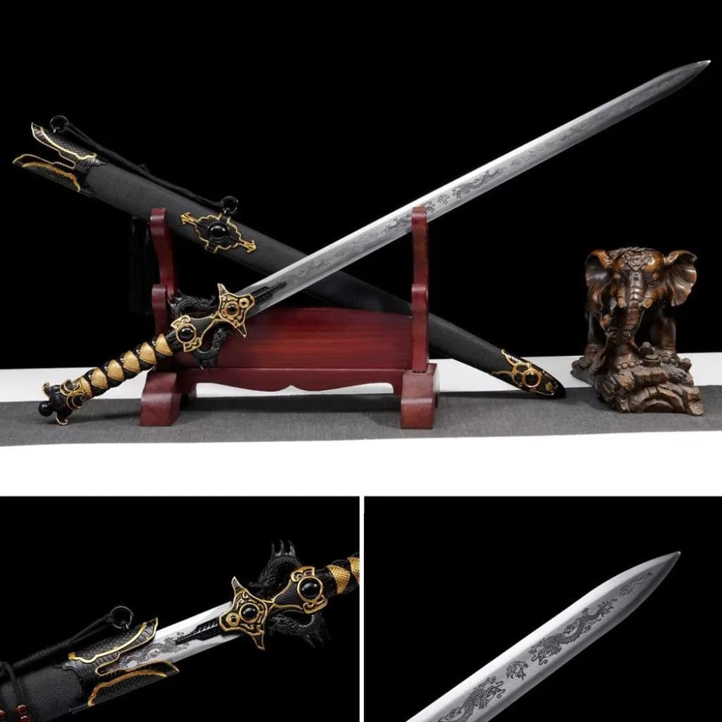 image-Integrated High Manganese Steel Battle Sword Unsharpened Cold Weapon For Film TV, Decoration