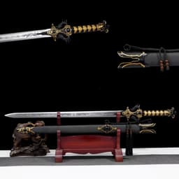image-Integrated High Manganese Steel Battle Sword Unsharpened Cold Weapon For Film TV, Decoration