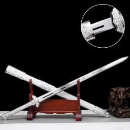 image-Hand Forged Integrated High Manganese Steel Tang Heng Dao Tang Dynasty Horizontal Saber Unsharpened Cold Weapon For Self Defense Practice