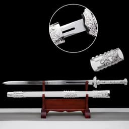 image-Hand Forged Integrated High Manganese Steel Tang Heng Dao Tang Dynasty Horizontal Saber Unsharpened Cold Weapon For Self Defense Practice