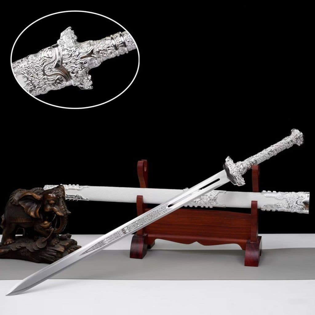 image-Hand Forged Integrated High Manganese Steel Tang Heng Dao Tang Dynasty Horizontal Saber Unsharpened Cold Weapon For Self Defense Practice