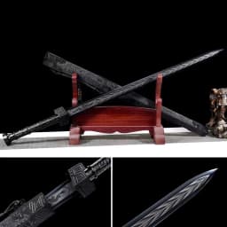 image-King Of Qin Sword Tang Heng Dao, Xiu Chun Dao Embroidered Spring Saber & Integrated Swords High Manganese Steel Blades, Unsharpened Cold Weapons For Self Defense