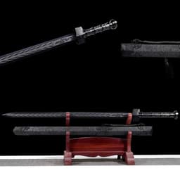 image-King Of Qin Sword Tang Heng Dao, Xiu Chun Dao Embroidered Spring Saber & Integrated Swords High Manganese Steel Blades, Unsharpened Cold Weapons For Self Defense
