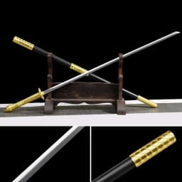 image-Ancient-Style Integral Tang-Style Sword, Long Sword, Manganese Steel Sword Blade, Han-Style Sword, Tang-Style Horizontal Saber, Cold Weapon Unsharpened