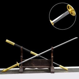 image-Ancient-Style Integral Tang-Style Sword, Long Sword, Manganese Steel Sword Blade, Han-Style Sword, Tang-Style Horizontal Saber, Cold Weapon Unsharpened