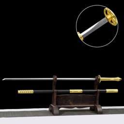 image-Ancient-Style Integral Tang-Style Sword, Long Sword, Manganese Steel Sword Blade, Han-Style Sword, Tang-Style Horizontal Saber, Cold Weapon Unsharpened