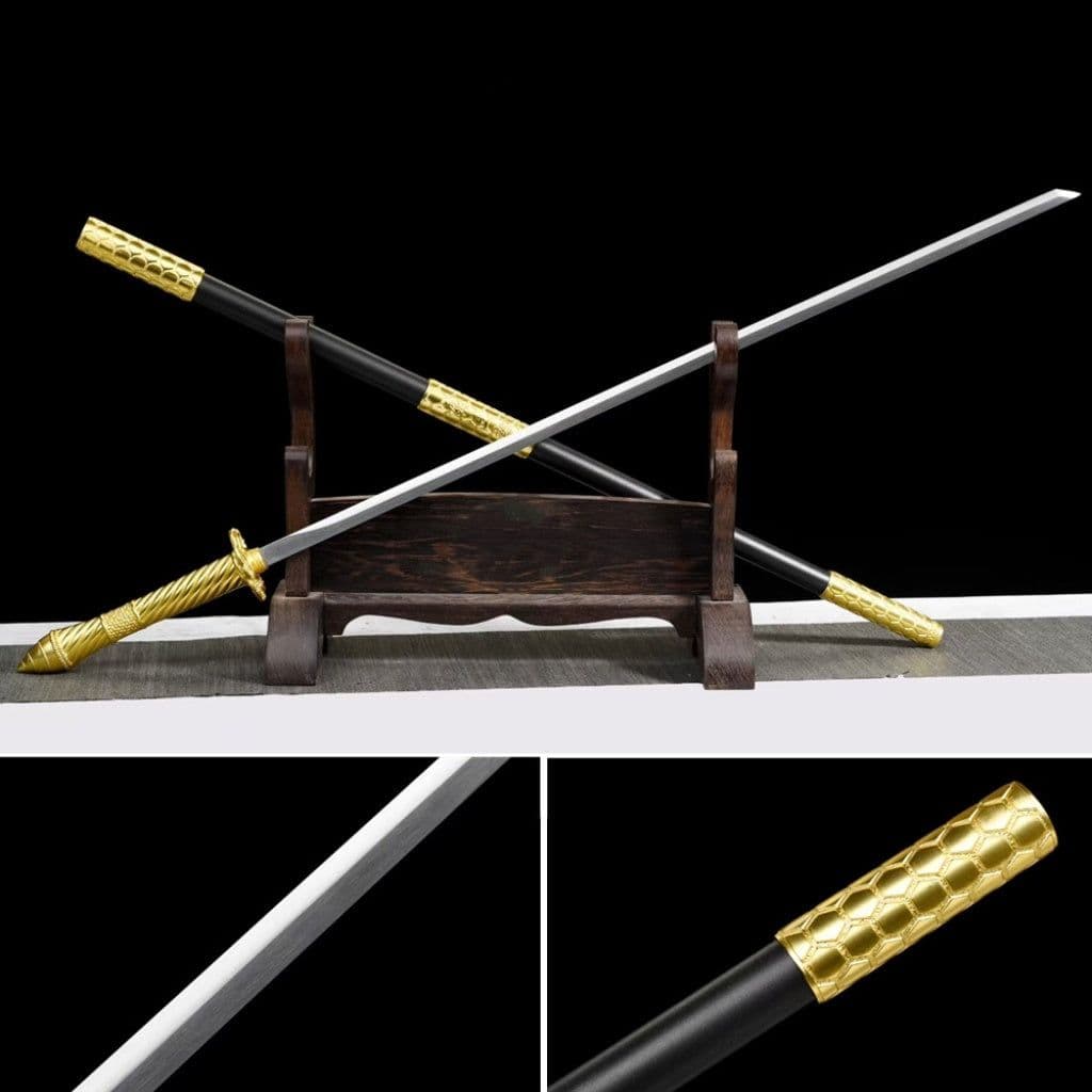 image-Ancient-Style Integral Tang-Style Sword, Long Sword, Manganese Steel Sword Blade, Han-Style Sword, Tang-Style Horizontal Saber, Cold Weapon Unsharpened
