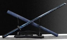 image-Blue Dragon Tang Horizontal Saber From Longquan One-piece High Manganese Steel Collectible Cold Weapon Unsharpened Not For Self-Defense