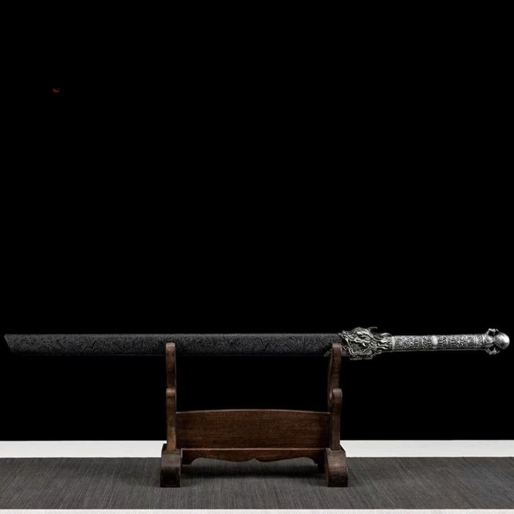 image-Ancient-Style Han Sword Hand-Forged Cold Weapon Collectible Gift Decoration High Manganese Steel Integral Double Edged Unsharpened