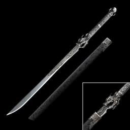 image-Ancient-Style Han Sword Hand-Forged Cold Weapon Collectible Gift Decoration High Manganese Steel Integral Double Edged Unsharpened