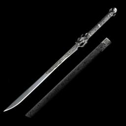 image-Ancient-Style Han Sword Hand-Forged Cold Weapon Collectible Gift Decoration High Manganese Steel Integral Double Edged Unsharpened