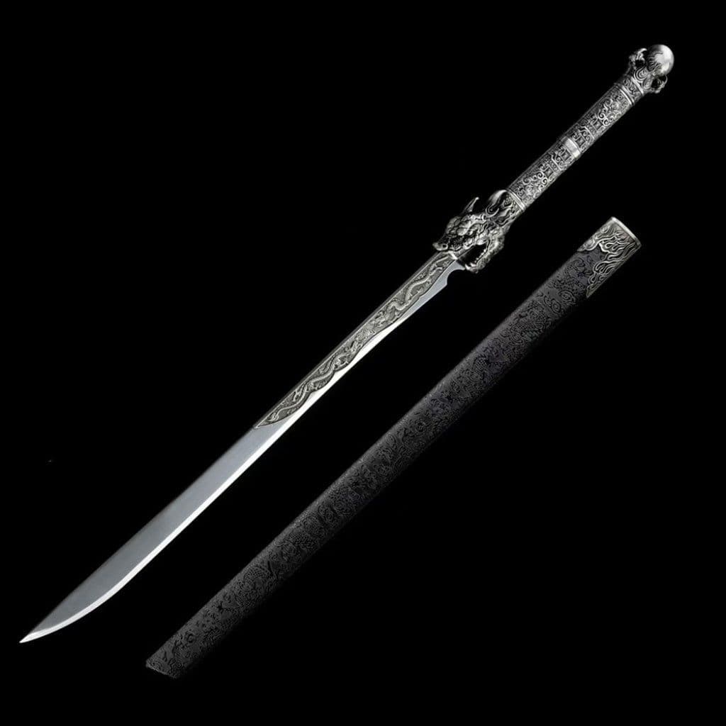 image-Ancient-Style Han Sword Hand-Forged Cold Weapon Collectible Gift Decoration High Manganese Steel Integral Double Edged Unsharpened