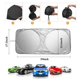 image-Foldable Car Windshield Visor Sun Protector Cover Front Rear Sun Block Window Sun Shade Auto Sunshade With Suction Cup For Blocking UV Ray And Keeping Cooling