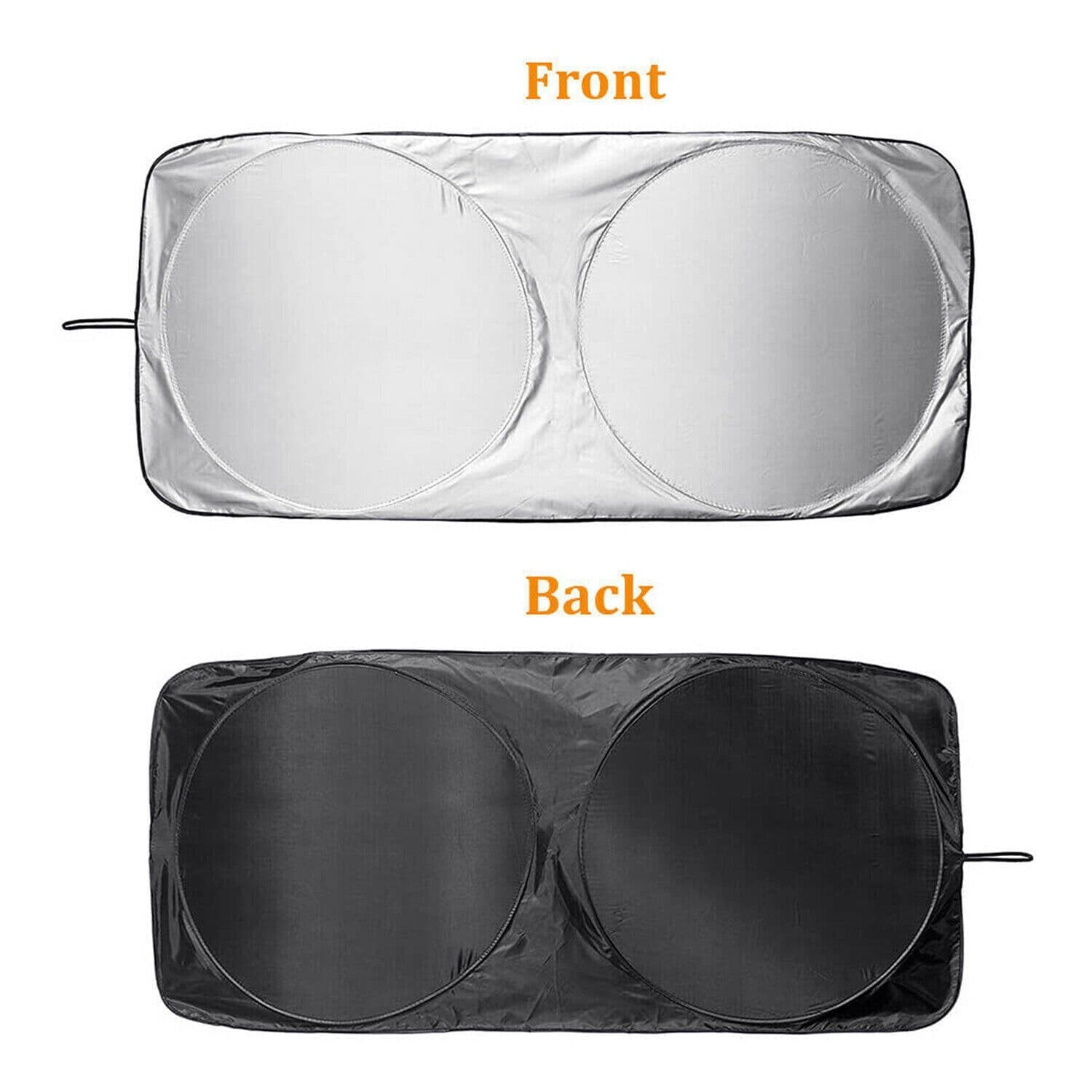 image-Foldable Car Windshield Visor Sun Protector Cover Front Rear Sun Block Window Sun Shade Auto Sunshade With Suction Cup For Blocking UV Ray And Keeping Cooling