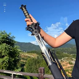 image-Black Mofeng Sword From Longquan City One-piece High Manganese Steel Collectible Cold Weapon Unsharpened Not For Self-Defense