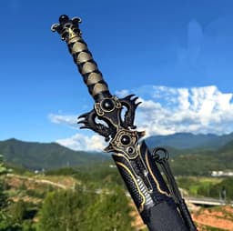 image-Black Mofeng Sword From Longquan City One-piece High Manganese Steel Collectible Cold Weapon Unsharpened Not For Self-Defense