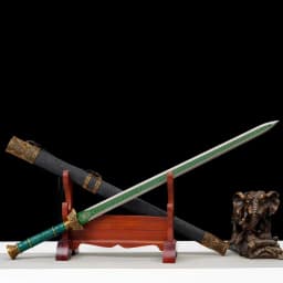 image-Tang-Style Sword Long-Style Sword Blade Self-Defense Cold Weapon Tang-Style Horizontal Saber Decorative Ornament Unsharpened