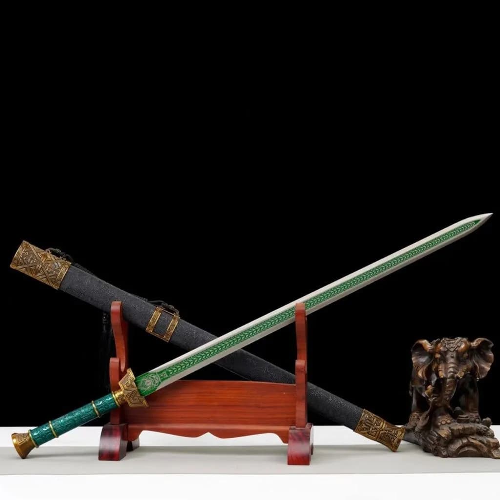 image-Tang-Style Sword Long-Style Sword Blade Self-Defense Cold Weapon Tang-Style Horizontal Saber Decorative Ornament Unsharpened