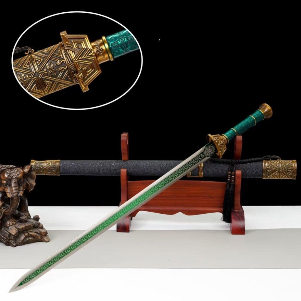 image-Tang-Style Sword Long-Style Sword Blade Self-Defense Cold Weapon Tang-Style Horizontal Saber Decorative Ornament Unsharpened