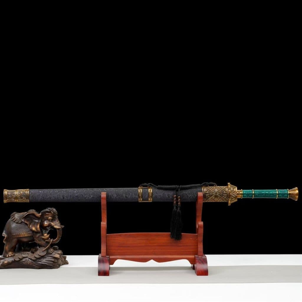 image-Tang-Style Sword Long-Style Sword Blade Self-Defense Cold Weapon Tang-Style Horizontal Saber Decorative Ornament Unsharpened
