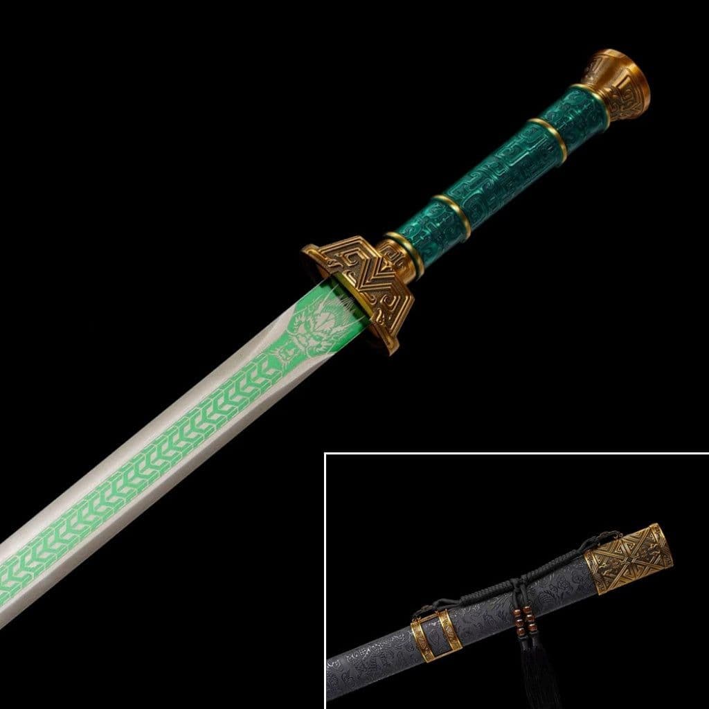 image-Tang-Style Sword Long-Style Sword Blade Self-Defense Cold Weapon Tang-Style Horizontal Saber Decorative Ornament Unsharpened