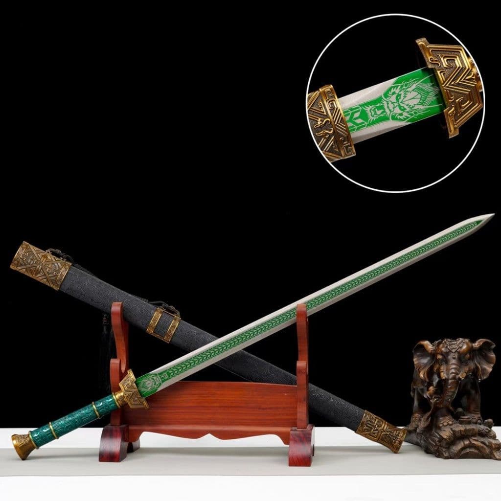 image-Tang-Style Sword Long-Style Sword Blade Self-Defense Cold Weapon Tang-Style Horizontal Saber Decorative Ornament Unsharpened