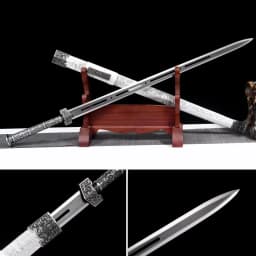 image-Han Style Sword, Genuine Sword, Long Sword, Cold Weapon, Ancient Style Prop, Practice Sword, High Manganese Steel Unsharpened