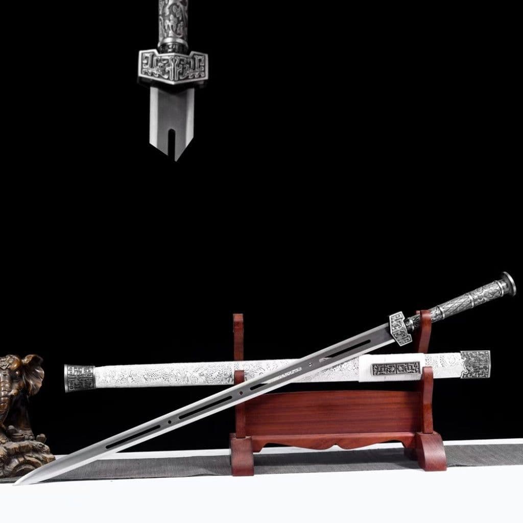 image-Han Style Sword, Genuine Sword, Long Sword, Cold Weapon, Ancient Style Prop, Practice Sword, High Manganese Steel Unsharpened