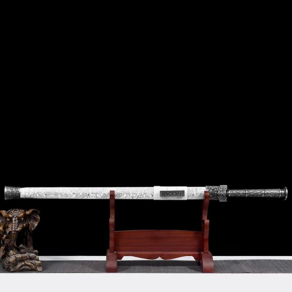 image-Han Style Sword, Genuine Sword, Long Sword, Cold Weapon, Ancient Style Prop, Practice Sword, High Manganese Steel Unsharpened