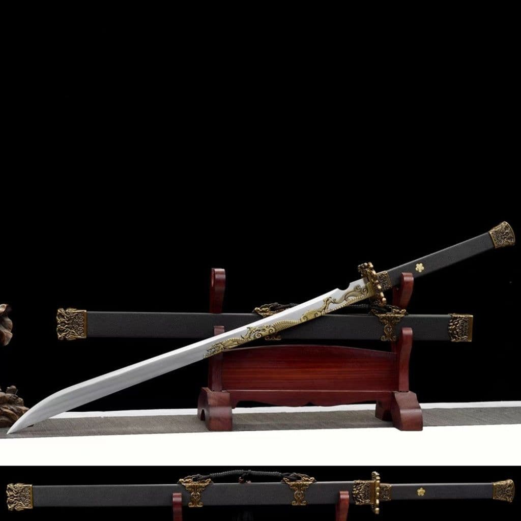 image-Tang Heng Dao & Xiu Chun Dao Integrated Manganese Steel Swords, Unsharpened For Decoration Not For Actual Combat