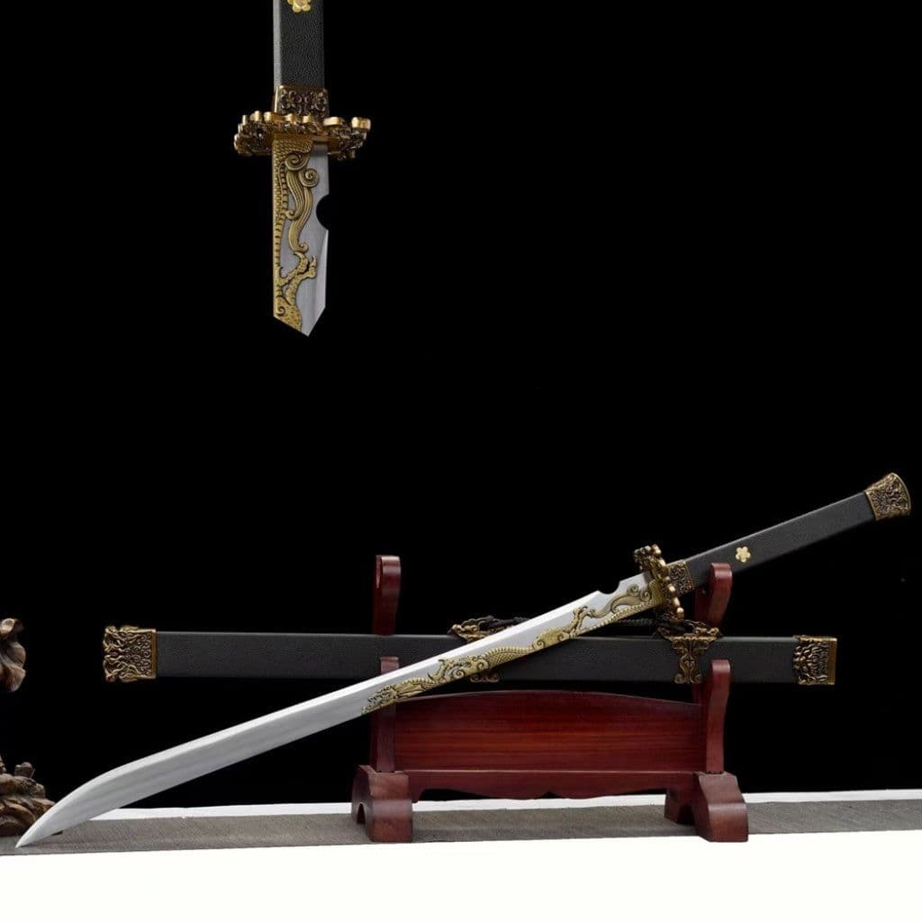 image-Tang Heng Dao & Xiu Chun Dao Integrated Manganese Steel Swords, Unsharpened For Decoration Not For Actual Combat