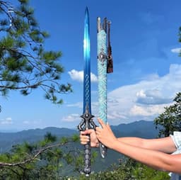 image-Blue Xingyuan Sword From Longquan City One-piece High Manganese Steel Collectible Cold Weapon Unsharpened Not For Self-Defense