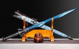 image-Blue Xingyuan Sword From Longquan City One-piece High Manganese Steel Collectible Cold Weapon Unsharpened Not For Self-Defense