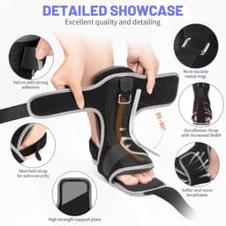 image-Adjustable Foot Drop Steel Plate Support, Ankle Anti-Sprain Fixed Brace, Correction Belt, Foot Drop Orthosis