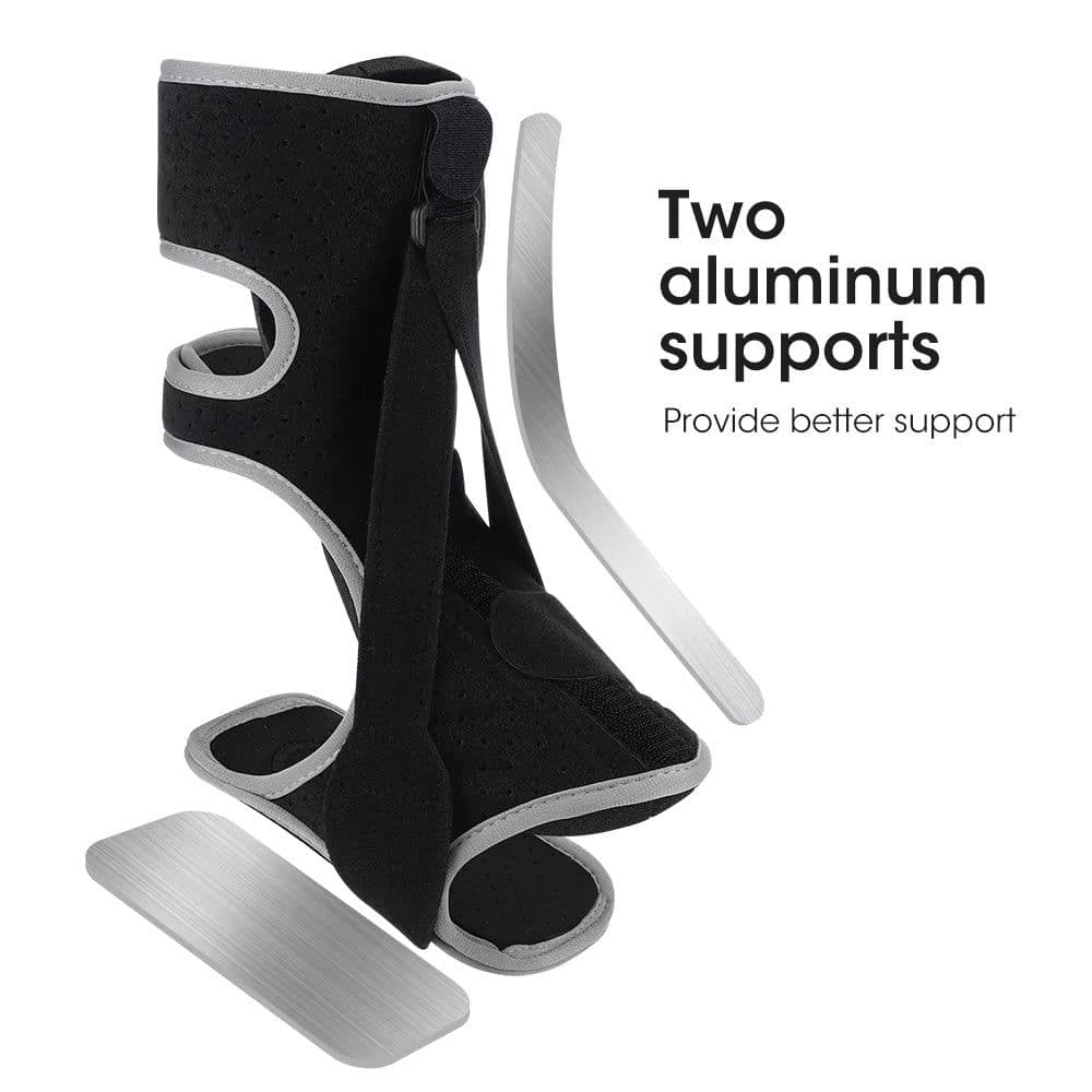 image-Adjustable Foot Drop Steel Plate Support, Ankle Anti-Sprain Fixed Brace, Correction Belt, Foot Drop Orthosis