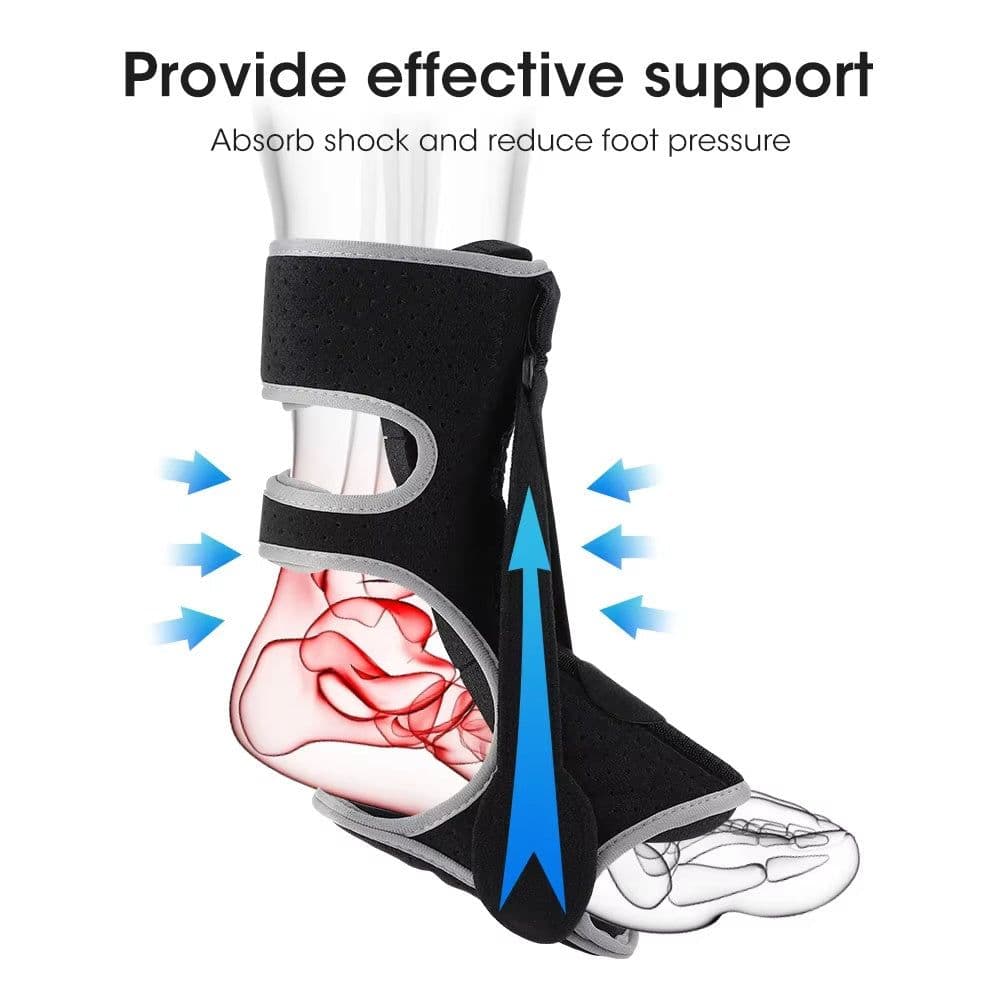 image-Adjustable Foot Drop Steel Plate Support, Ankle Anti-Sprain Fixed Brace, Correction Belt, Foot Drop Orthosis