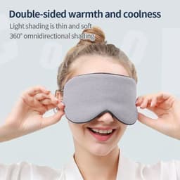 image-Sleeping Eye Mask Korean Style Ice Silk Warm And Cool Dual Use Adjustable Travel Light Blocking Breathable Eye Mask