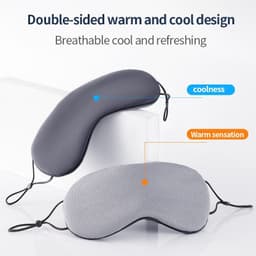 image-Sleeping Eye Mask Korean Style Ice Silk Warm And Cool Dual Use Adjustable Travel Light Blocking Breathable Eye Mask