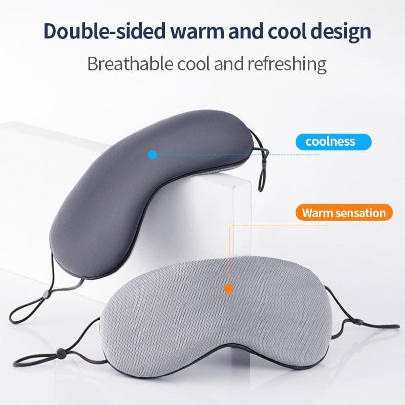 image-Sleeping Eye Mask Korean Style Ice Silk Warm And Cool Dual Use Adjustable Travel Light Blocking Breathable Eye Mask