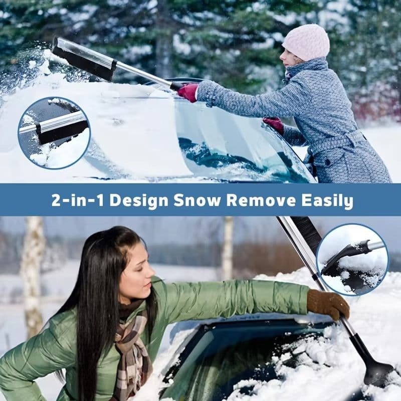 image-Car Windshield Wiper, Snow Removal Brush, Snow Shovel, Extendable Stainless Steel Cleaning Tool, Broom Cleaning Accessories