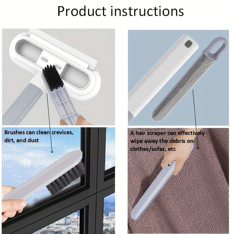 image-Multi-functional Window Cleaning Brush And Mini Pet Hair Remover, Professional Window Cleaning Tool For Home Use