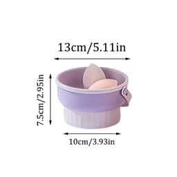 image-Makeup Brush Cleaning Bowl Beauty Egg Cleaning Tool Storage Set Brush Powder Puff Dry Cleaning Silicone Drying Shelf