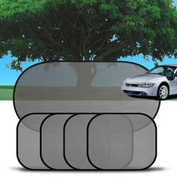 image-Side Window Sunshade Sock Screen Shade Pack Of 5 Block Sun Rays To Keep Car Interior Cool And Comfortable Elasticized Universal Fit Mesh Sun Shade For Car, Truck, SUV, Van