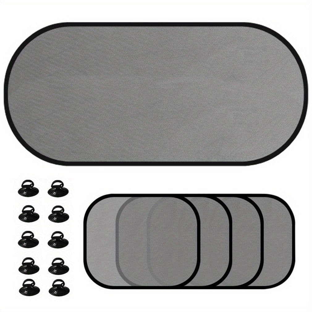 image-Side Window Sunshade Sock Screen Shade Pack Of 5 Block Sun Rays To Keep Car Interior Cool And Comfortable Elasticized Universal Fit Mesh Sun Shade For Car, Truck, SUV, Van