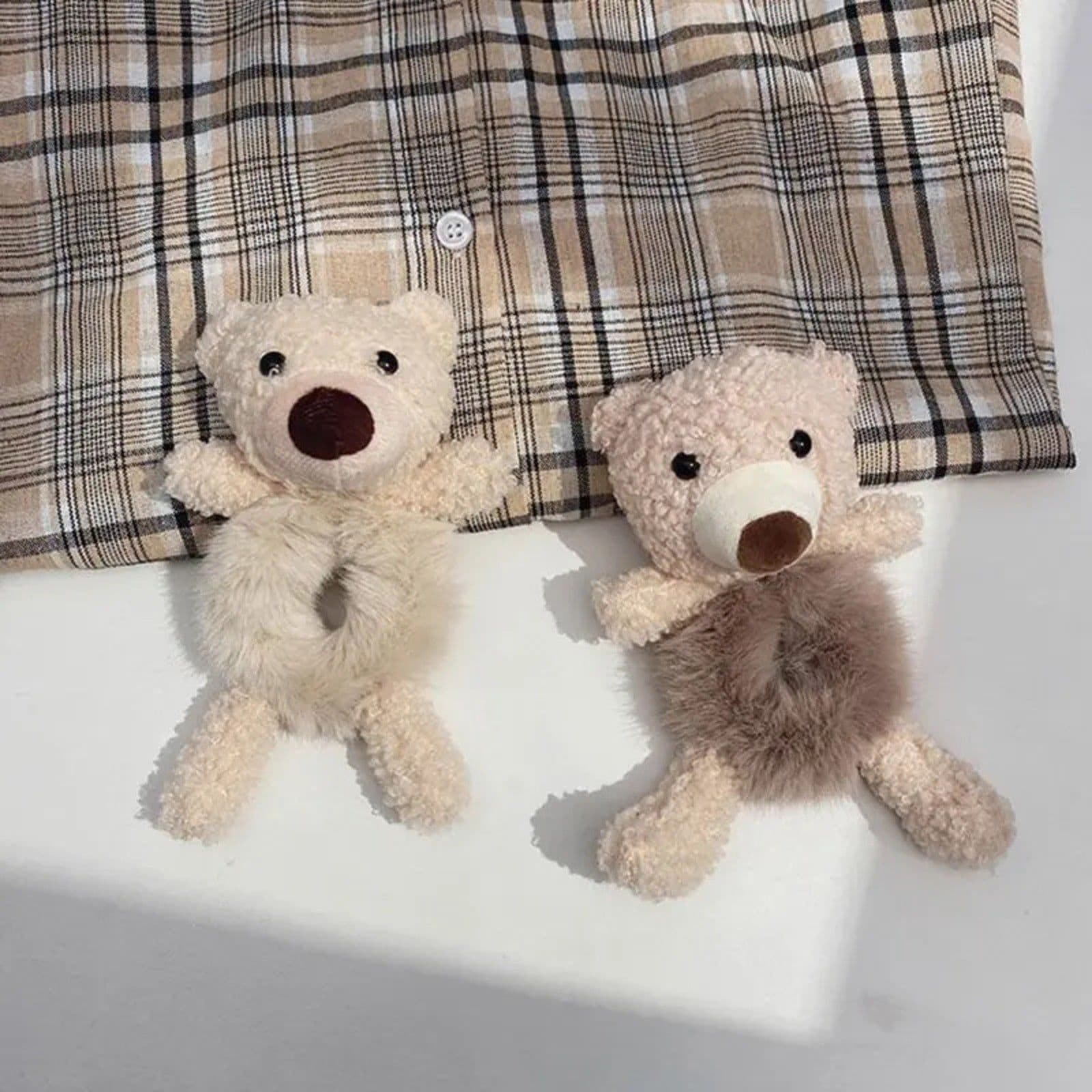 image-Girls Lovely Scrunchies Cute Bear Hair Band Rabbit Fur Hair Rope Soft Warm Rubber Band Pretty Hair Accessories